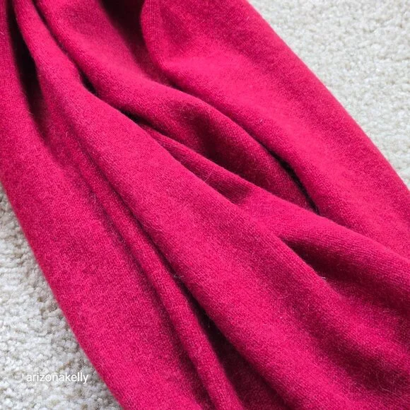 Knit Cashmere Scarf/Wrap Red - Picture 5 of 15